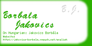 borbala jakovics business card